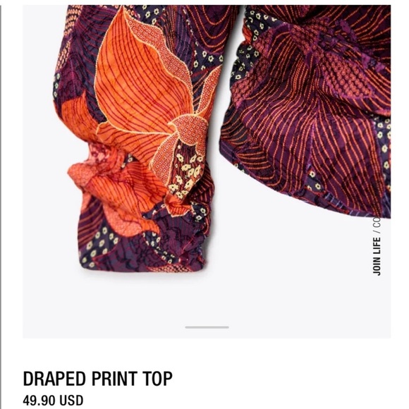 NWT Zara draped print top - Picture 9 of 9